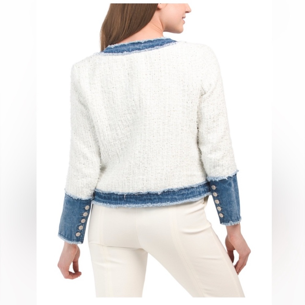 NANETTE NANETTE LEPORE denim trimmed Boucle Jacket - Picture 3 of 3